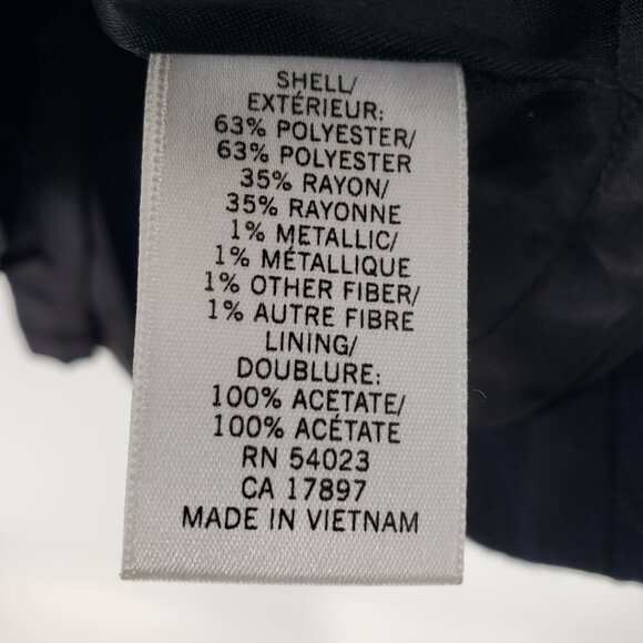 3/$25 Banana Republic Metallic Plaid Pencil Skirt 4 Work Career Navy Blue Black - Picture 9 of 9